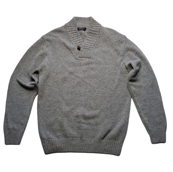 Zara Other - Zara Man Shawl Collar Pullover Sweater Gray Wool